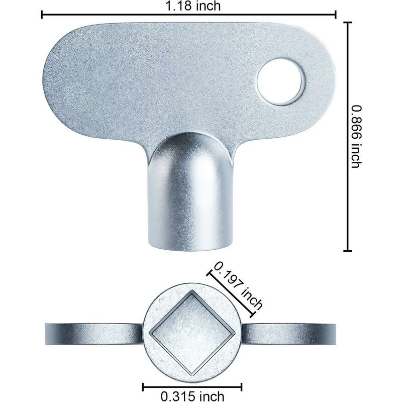2 pcs Radiator Key Solid Radiator Bleeder Key Square Opening Radiator Key Easy Grip Hardware Clock For Valve Screw Size