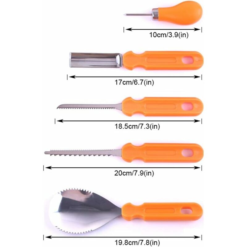5 pcs Halloween Pumpkin Carving Tools Set Premium Quality Reusable Heavy Duty Stainless Steel Pumpkin Carving Tools For