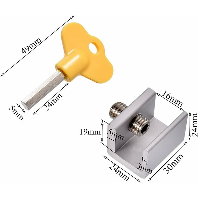 Sliding Window Lock 4 Pieces Sliding Door Lock Adjustable Window Lock Adjustable Sliding Door Locks Aluminum Alloy