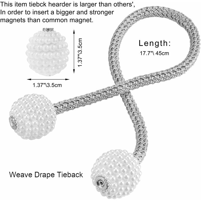 2 Pack Magnetic Curtain Tiebacks For Small, Thin, Or Sheer Curtains Grey Curtain Tieback