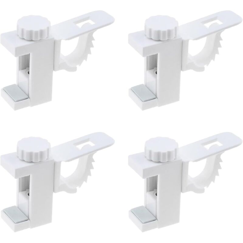 4 pcs Curtain Holder Clip Bracket, Adjustable Crossbar Curtain ROd Towel Storage Hook