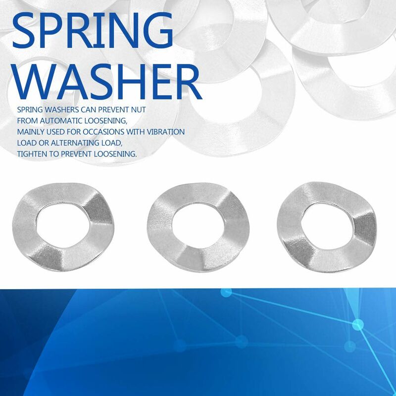 Wave Washer, Stainless Steel Spring Washer M10X5X0.3Mm (20 pcs)