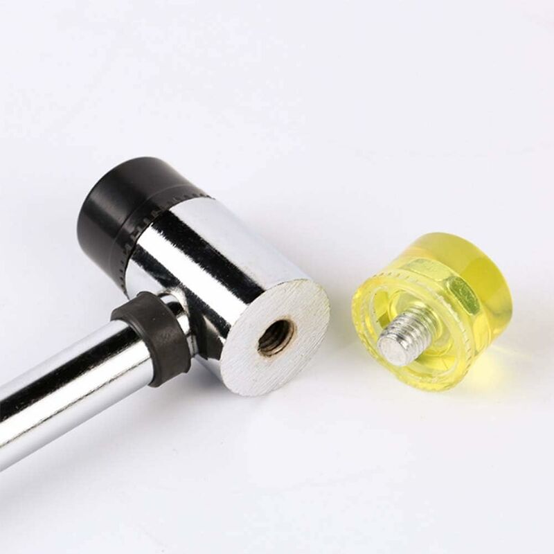 Rubber Hammer Double Head Mounting Hammer Double Sided Mallet Diameter 35 Mm Aluminium Hammer Tools Repair Kit (Black)