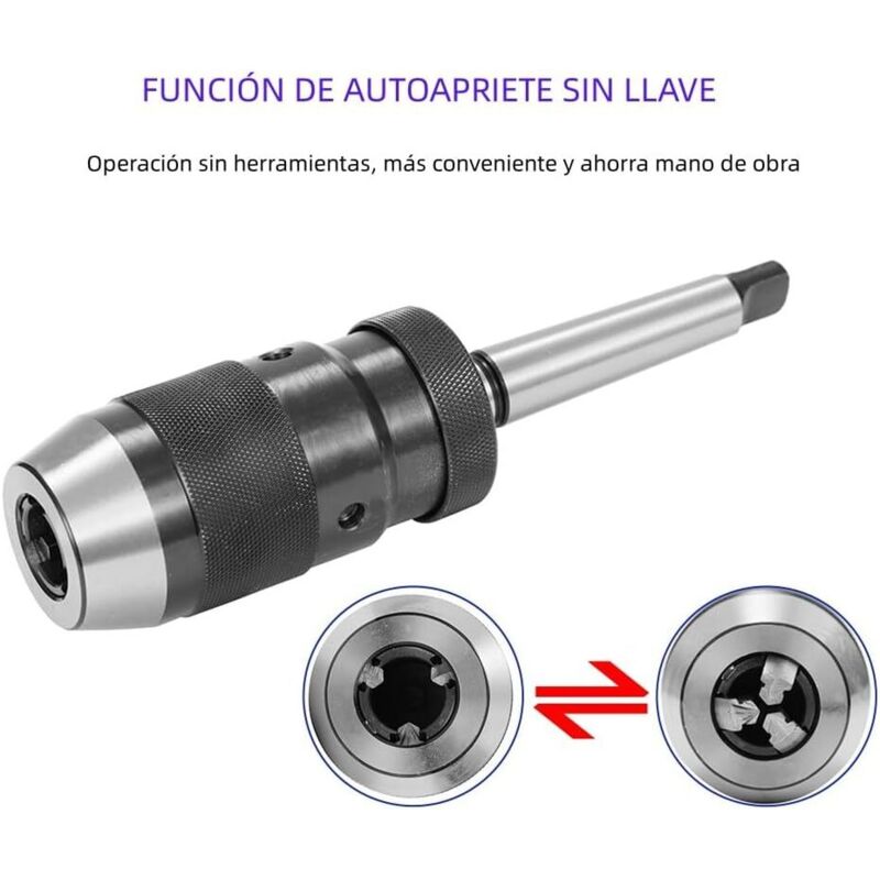 Self-Tightening Drill Chuck Mt2-B16 1-16Mm Mk Taper Chuck For Cnc Lathe Drill