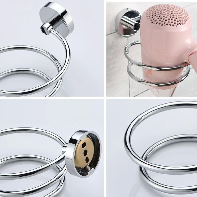 Wall Mounted Hair Dryer Holder, 304 Stainless Steel Hair Dryer Storage/Holder, Bathroom Accessories
