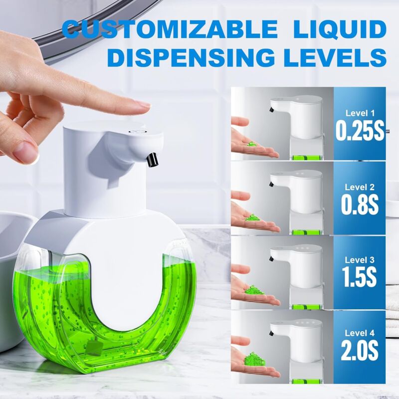 Automatic Soap Dispenser Touchless Liquid Soap 420Ml, Automatic Liquid Soap Dispenser For Kitchen, With 4 Adjustable