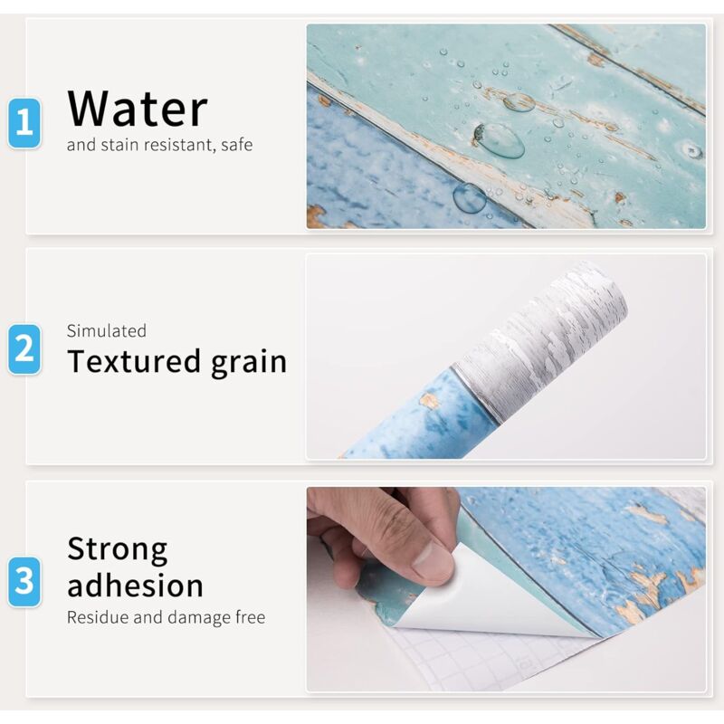 Self Adhesive Vinyl Wallpaper For Furniture Countertop Wood Grain Pattern Decorative Sticker,0.456M