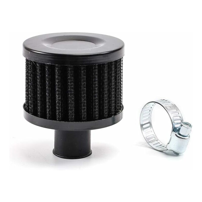 Universal Interface Motorcycle Air Oil Filters Car Cold Air Intake Filter 12Mm Vent Turbo Crankcase Breather (Black)