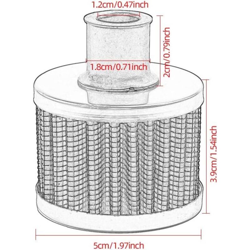 Universal Interface Motorcycle Air Oil Filters Car Cold Air Intake Filter 12Mm Vent Turbo Crankcase Breather (Black)
