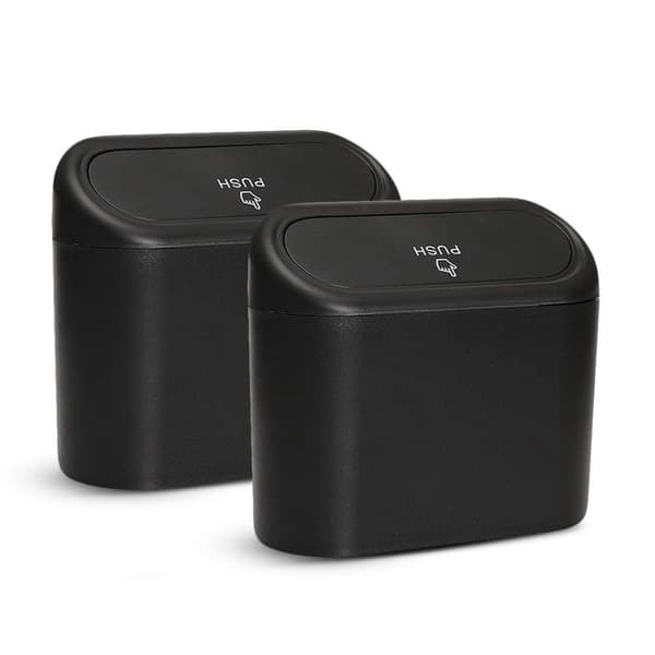 Car Trash Can, Waterproof Hanging Storage Box with Lid, 2-Pack Portable for Car \u0026 Office