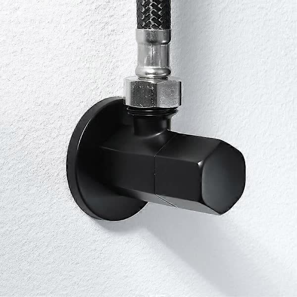 Black Shut-off Valve Angle Faucet Brass Diverter Toilet Shower Nozzle Connector Solid Brass Coupling Bracket