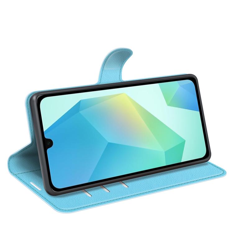 Compatible with Samsung Galaxy A17 5G Case Blue Litchi Texture Horizontal Flip Stand Cover for Compatible with Samsung Galaxy A17 5G