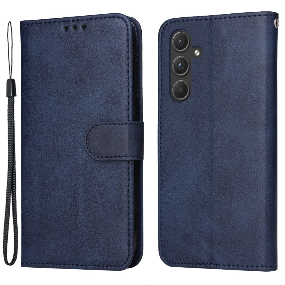 SKALO Compatible with Samsung A55 5G Wallet Case Samsung PU Leather Cover Blue
