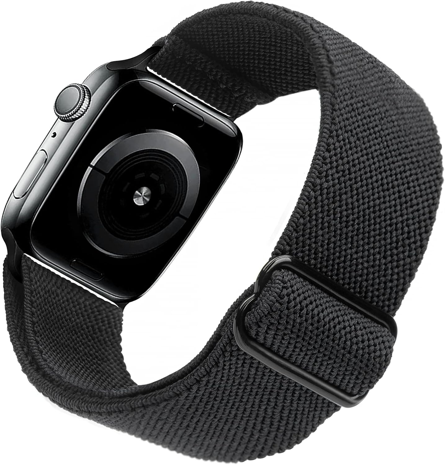 Apple Watch Stretch Band Compatible with Apple Watch 45mm 44mm 42mm Adjustable Sport Bracelet for Men and Women Black