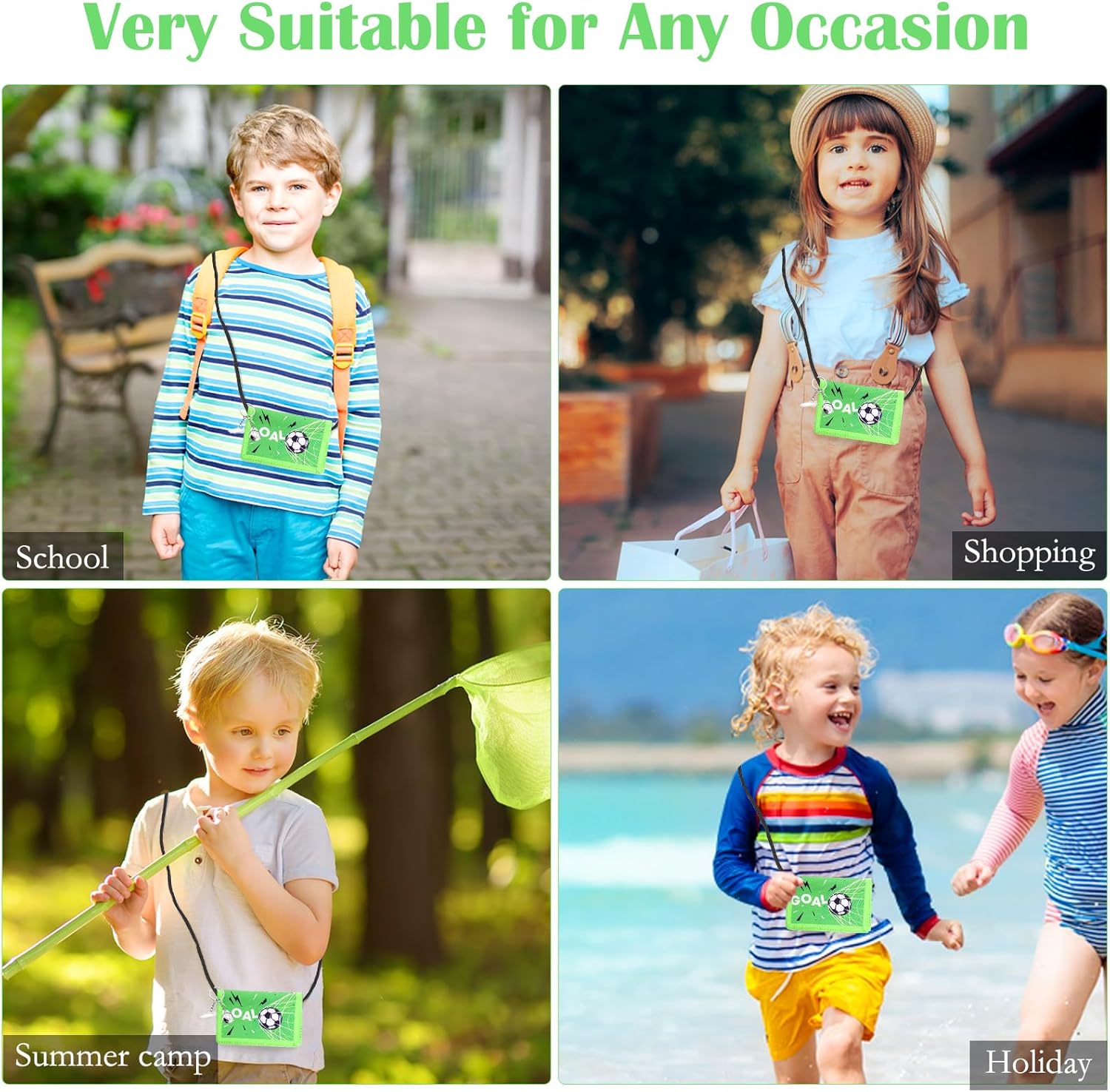 Football Pattern Chest Bag for Boys Mini Wallet Coin Purse