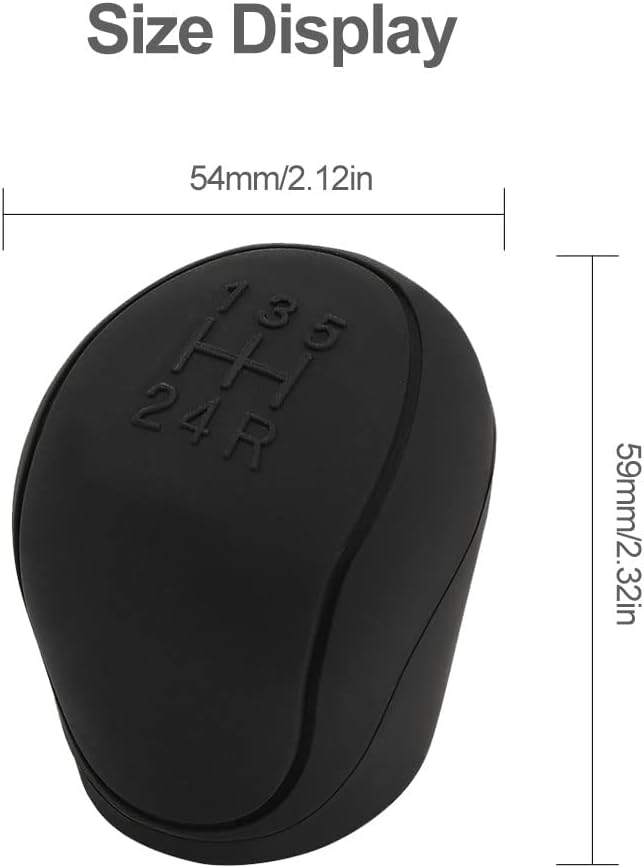 Car Silicone Gear Shift Knob Covers Black Grey 2 Pack 6-Speed Compatible with Various Models