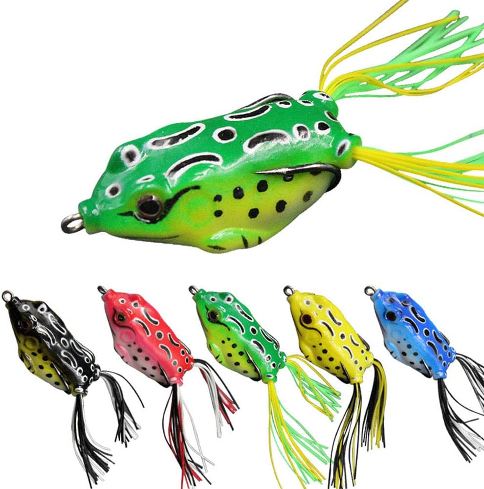 5 pcs Crank Frog Frog, Soft Fishing Lure 3D Eye Frog Lure and,ZQKLA