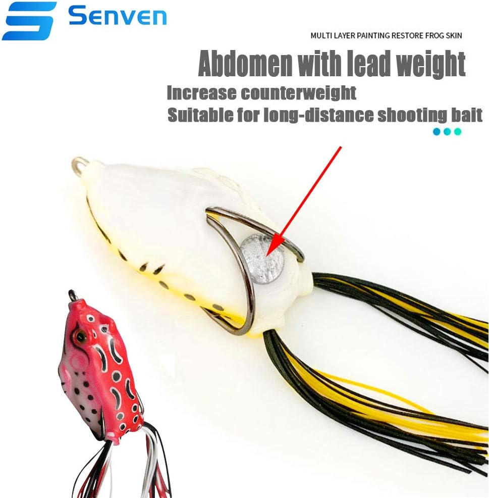 5 pcs Crank Frog Frog, Soft Fishing Lure 3D Eye Frog Lure and,ZQKLA