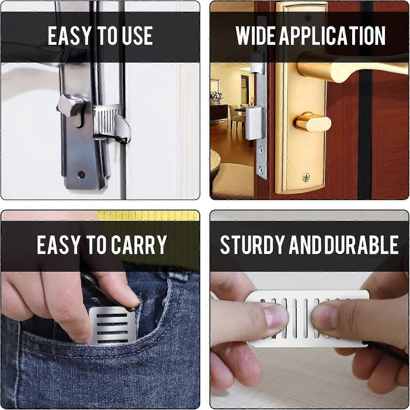 Portable Door Lock for Travel Security Device Compatible with Hotel Apartment Door Stopper