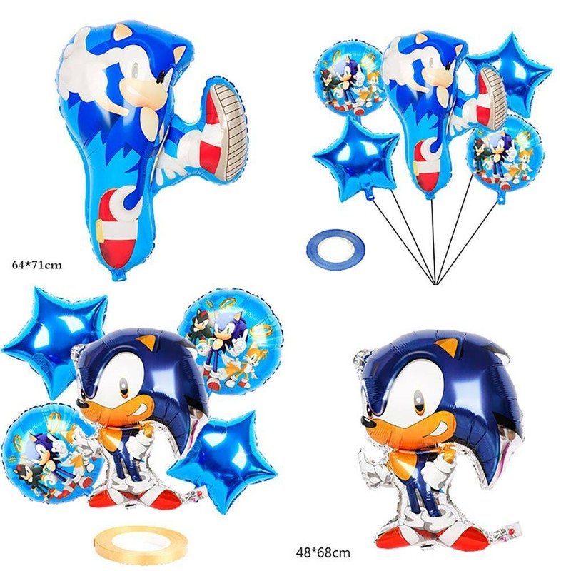 Sonic the Hedgehog Party Balloon Set Sonic The Hedgehog Birthday Blue