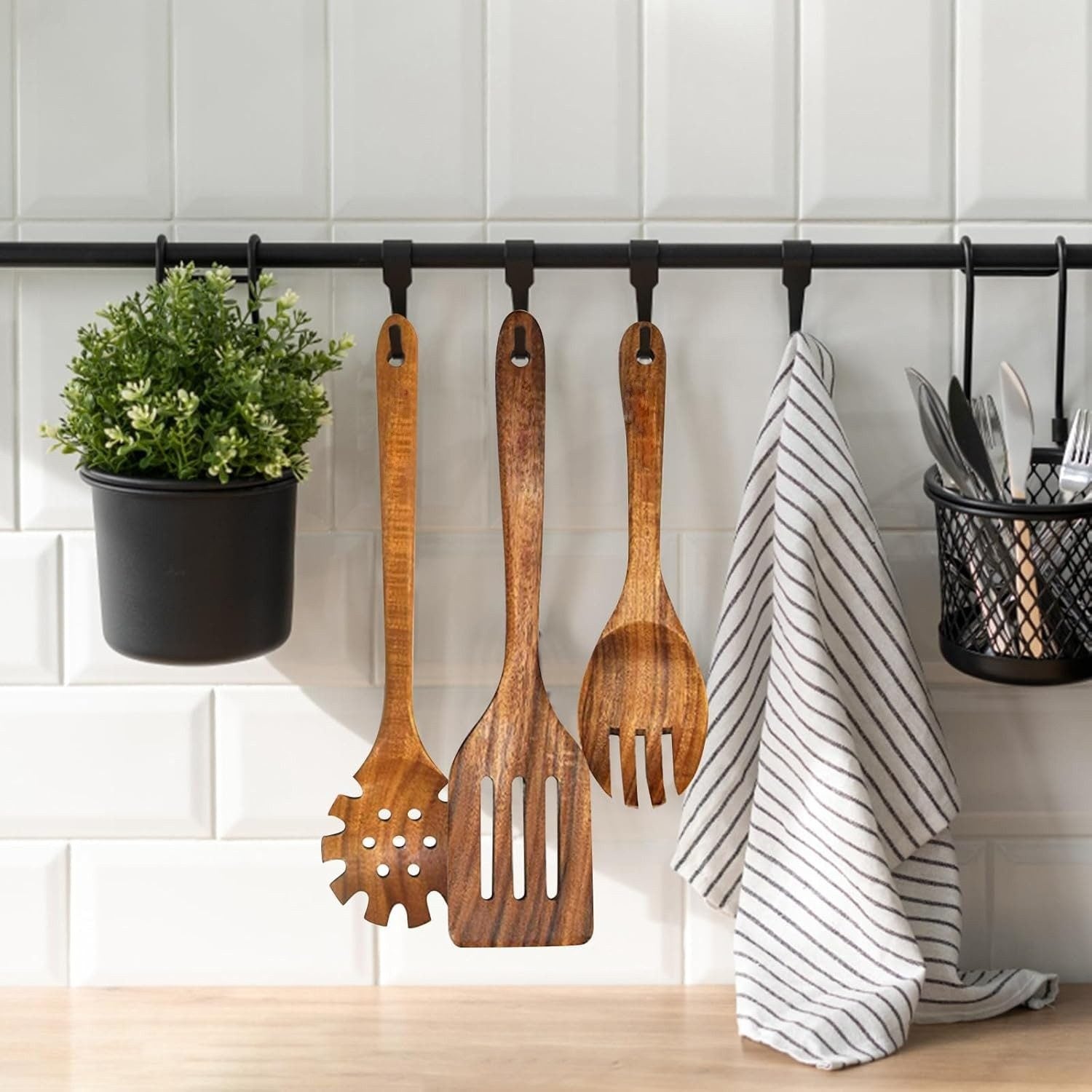 Kitchen Utensil Set - Wooden Utensils