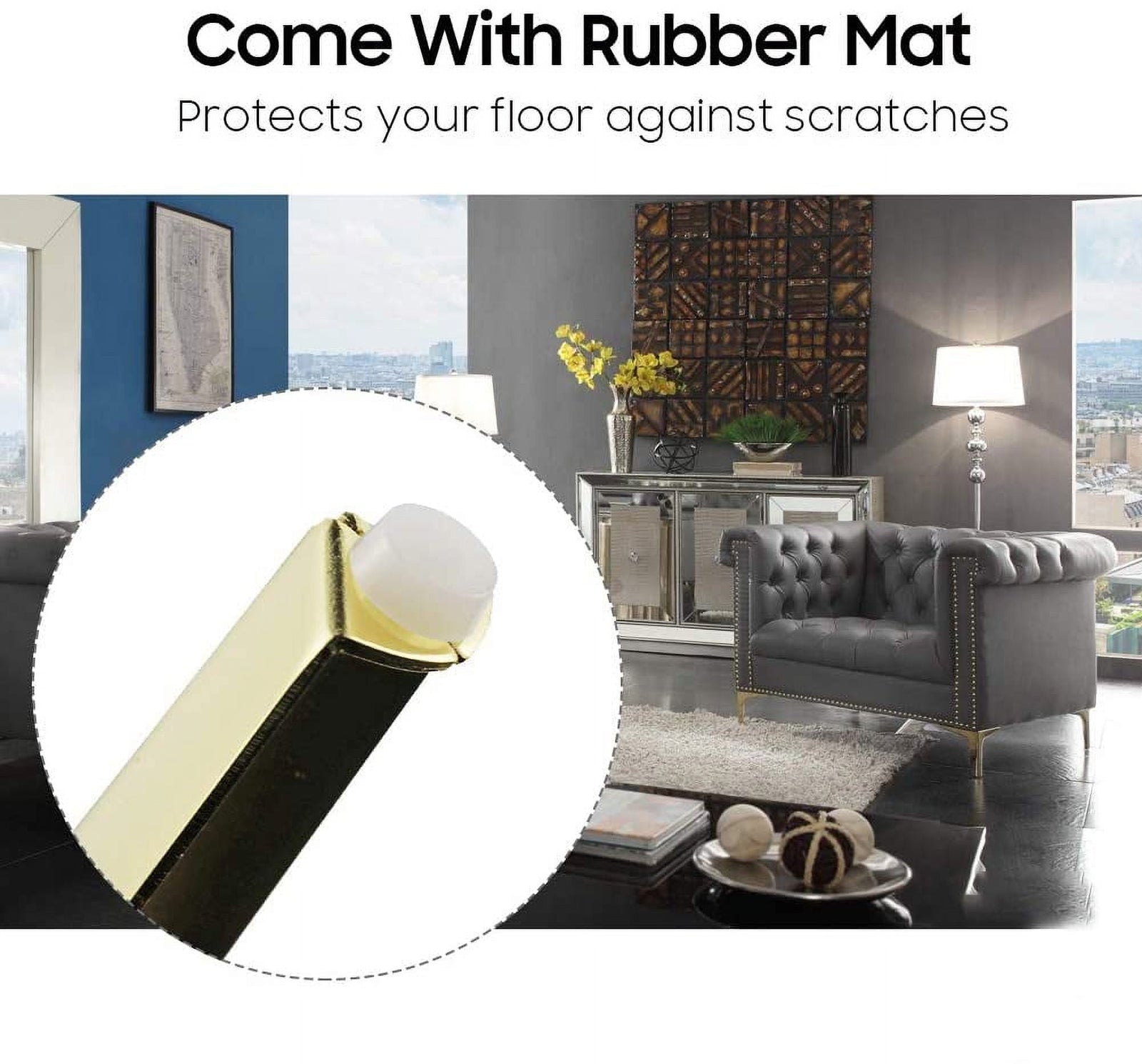 Metal Furniture Legs 4-Pack Black 10 cm Gold for Sofa Cabinet Couch Ottoman Table 90 kg Load Capacity