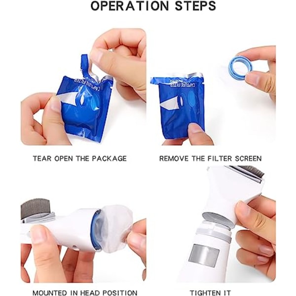 Electric Lice Comb with Vacuum, 3 Filters - Professional Lice Cleaning Tool for Kids and Pets