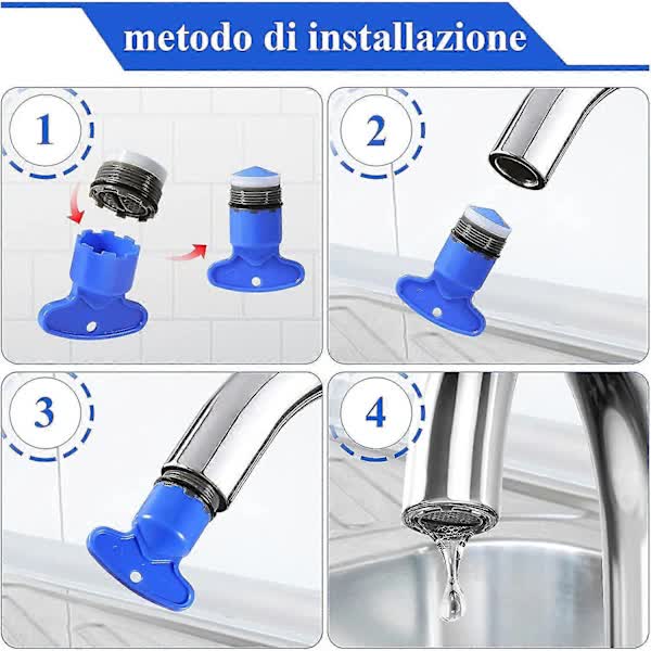 M18.5 Faucet Aerator 6 pcs Water Saving Aerator with Keys Compatible with Kitchen and Bathroom Sink Blue Plastic