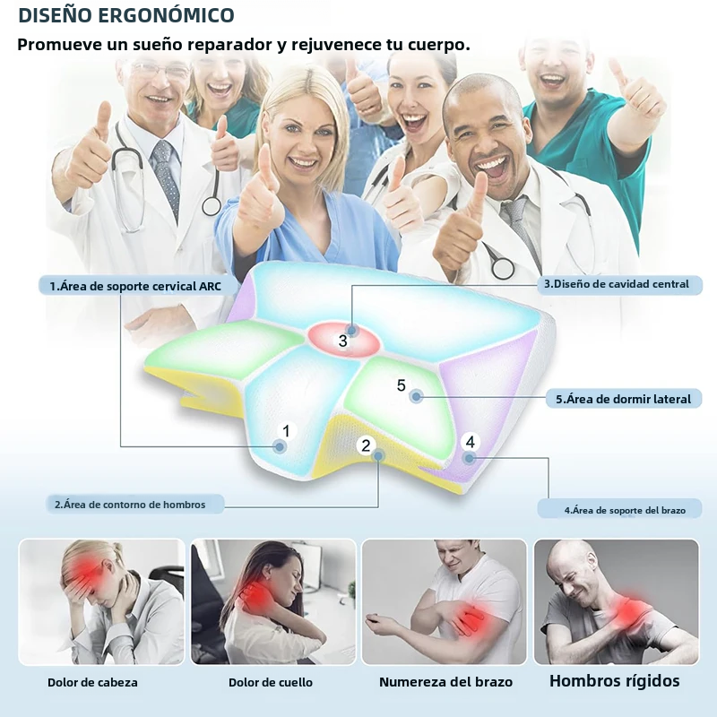 Viscoelastic Neck Pillow, Ergonomic Contour 2-in-1 Neck Pain Orthopedic Pillow, Contour Support Pillow, 1 Unit Light Gray None No, Light gray