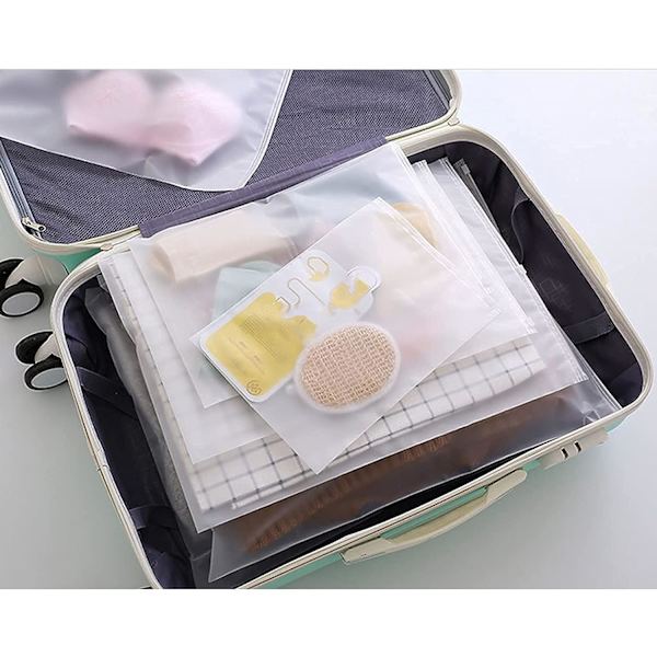 Zipper Bags for Clothes 35pcs Frosted Resealable Bag Plastic Zip-Lock Seal Clothing Bags for School Trip Reusable Travel Waterproof