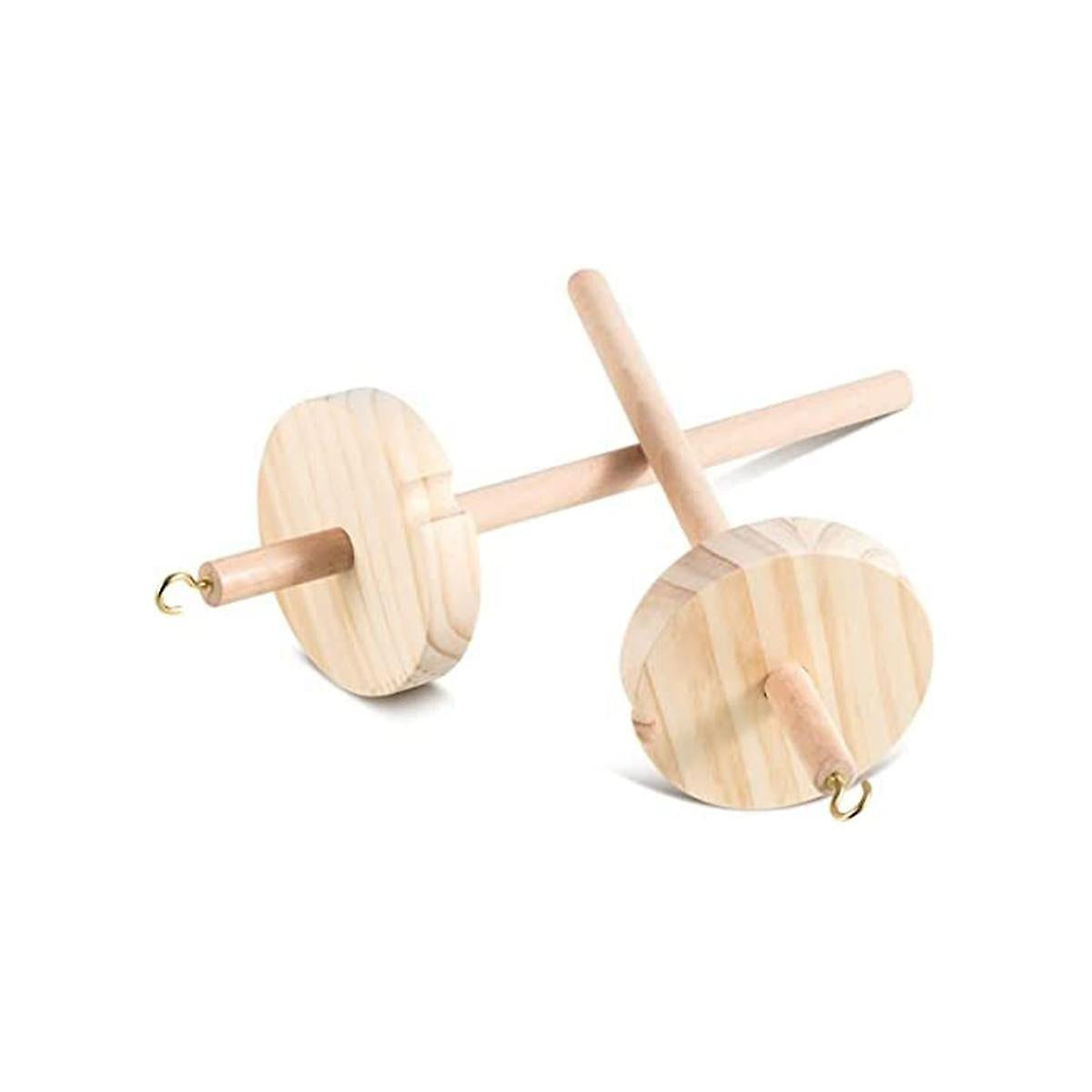 DIY Dragonfly Spindle Yarn Spinner, Handmade Wooden Spinning Wheel for Yarn Making, 2Pcs