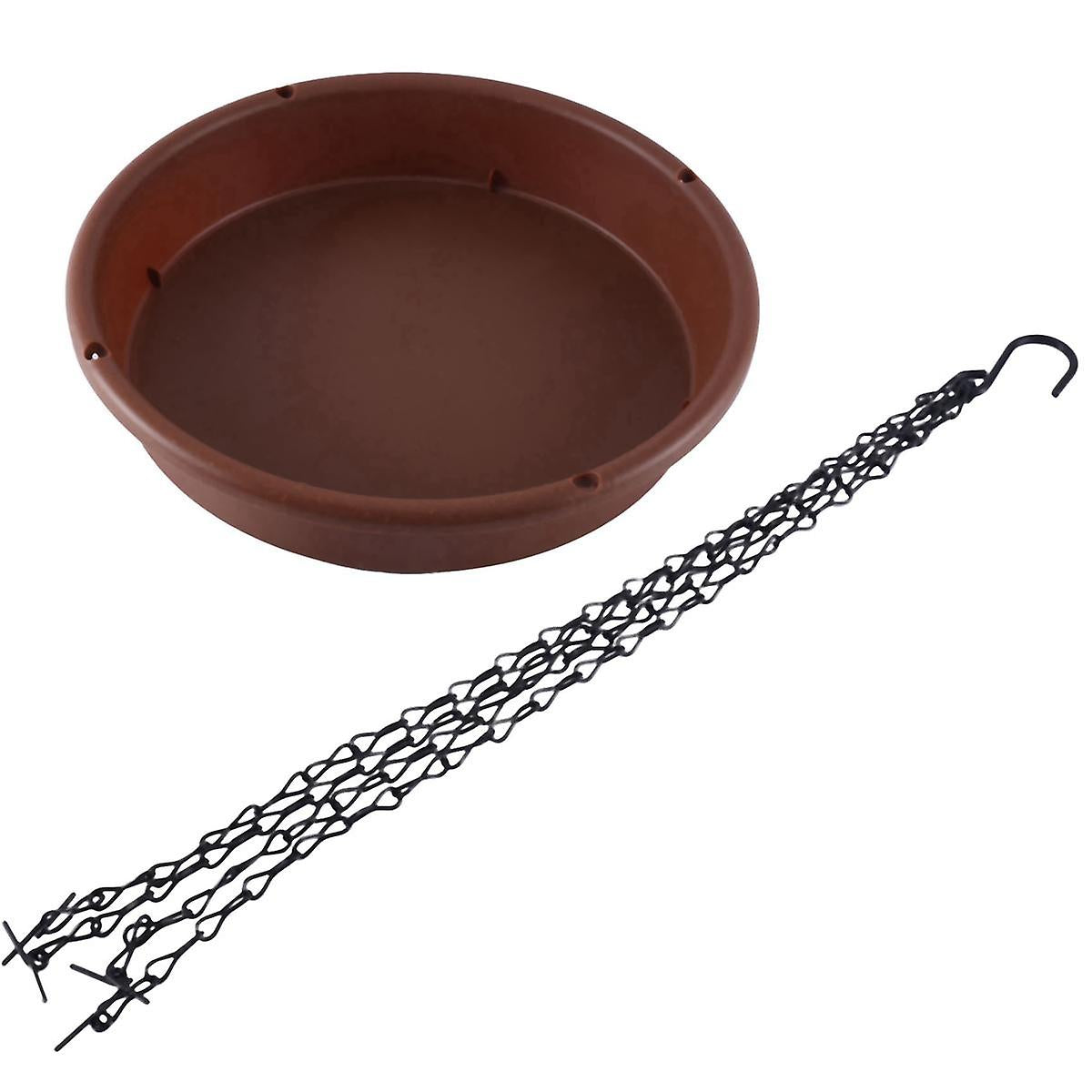 Bird Bath Outdoor Feeding Tray For Backyard Patio Fence Wooden Deck