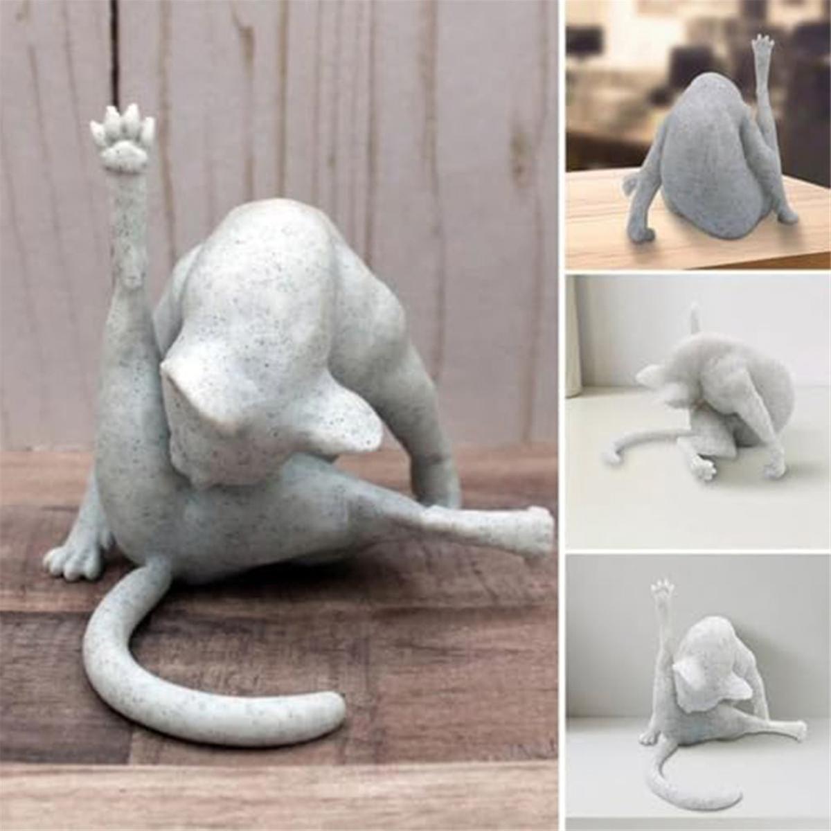 Cat Figurines Sculpture Decor for Cat Lovers, Funny Home Statue