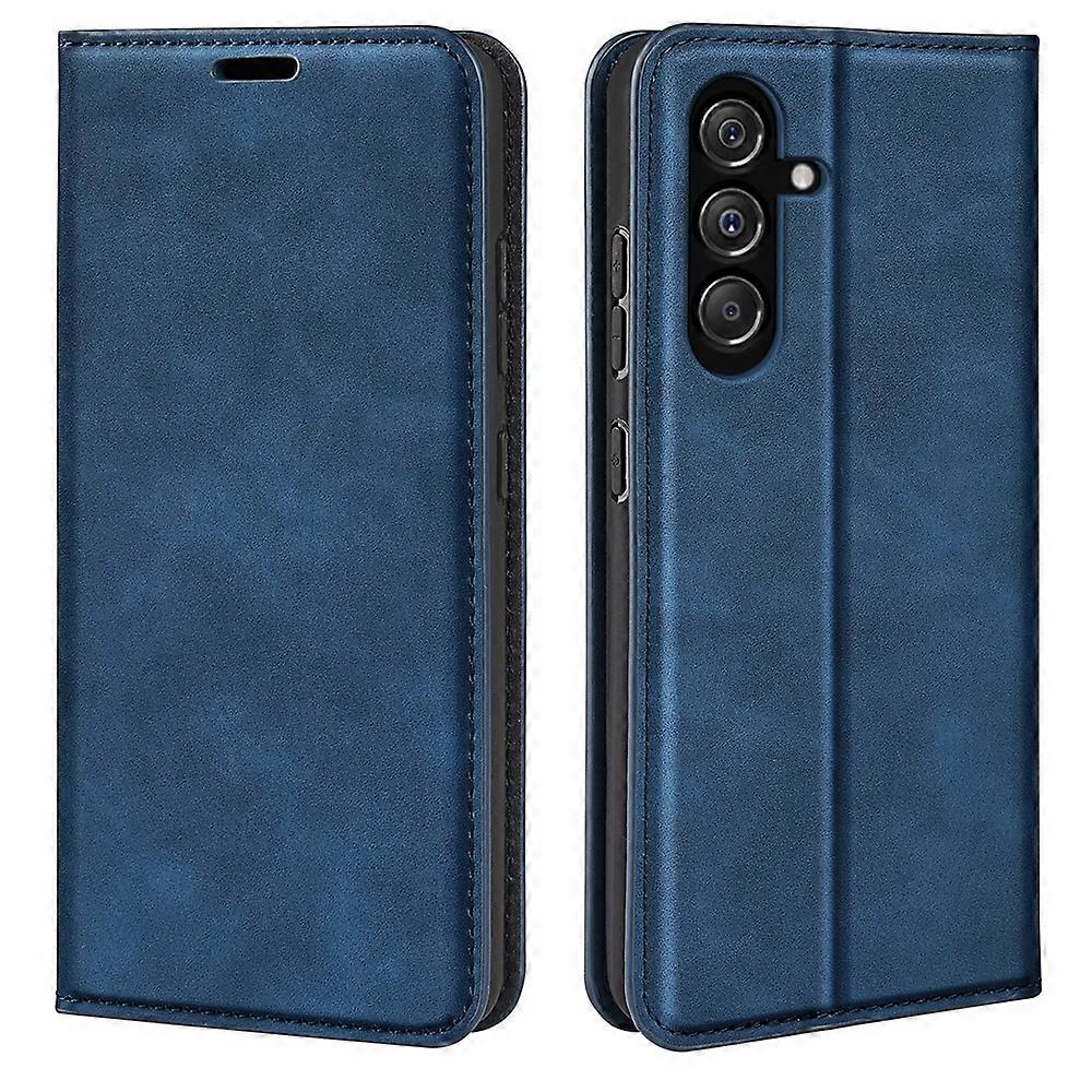 Samsung Galaxy M34 5G Phone Case Retro Skin Magnetic Leather Dark Blue