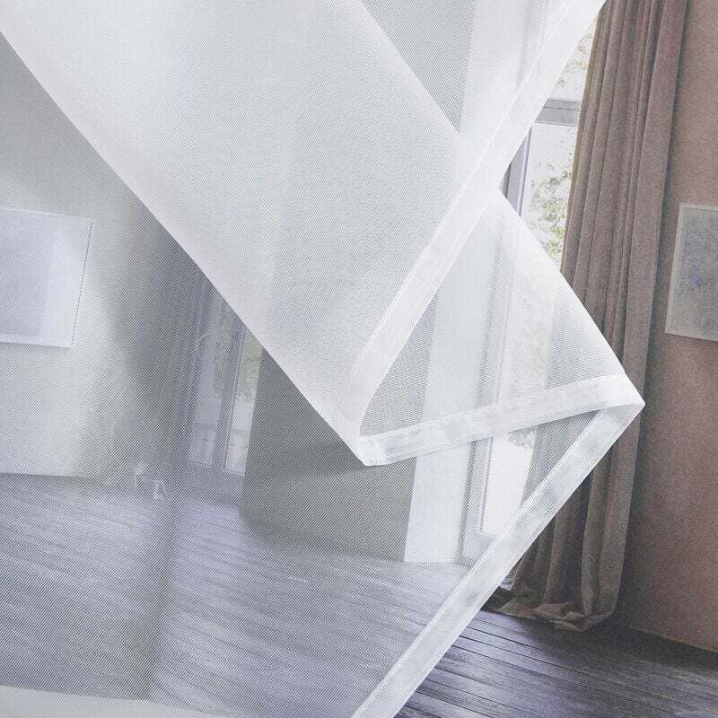 White Sheer Curtains Set of 2 132x160 cm Organza Tulle Eyelets Transparent Light Filter for Bedroom Kitchen