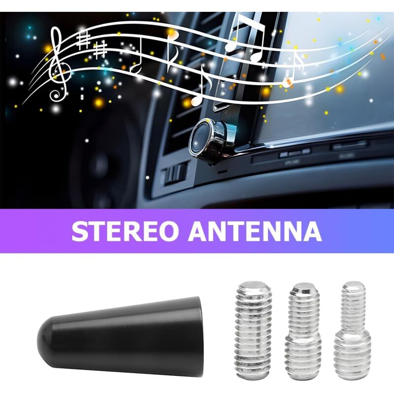 Universal Short Car Antenna 3cm Amplified Rod for Car Radio Stereo Compatible with All Vehicles