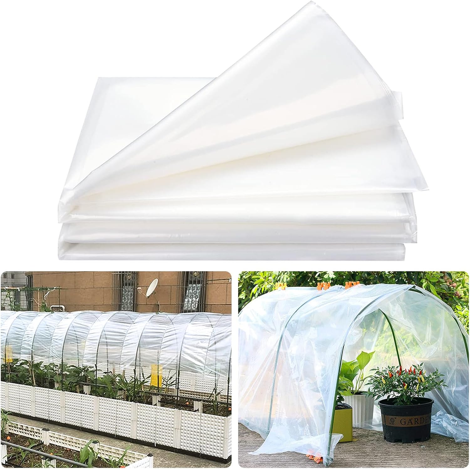(Special Offer) 2x6m Polyethylene Greenhouse Film, Transparent, Extra Thick Garden Film for Foil Tunnels 10 m