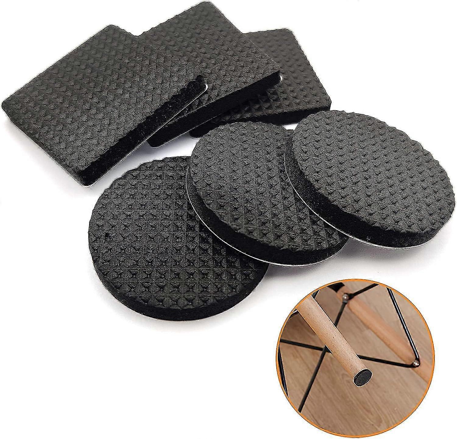 Non-Slip Rubber Pads 60 Pieces Self-Adhesive Furniture Protectors for Wooden Floors Tables Chairs Bed Legs