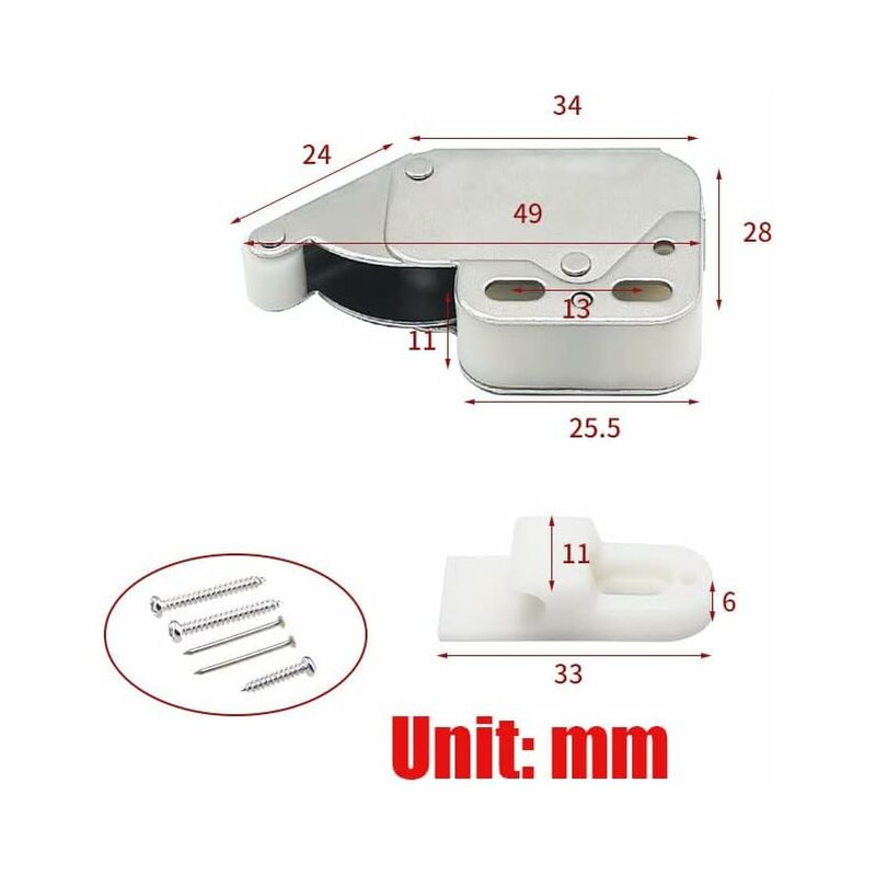 Mini Latches with Spring, 6 Pcs Cabinet Locks Compatible with Kitchen Cabinet Door