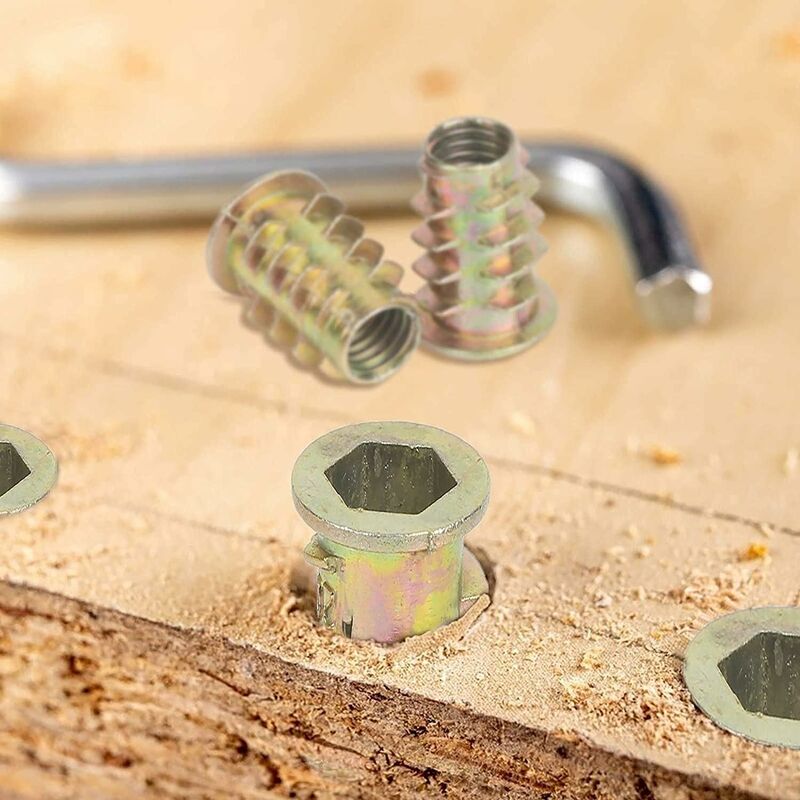 230 Pieces Zinc Alloy Hexagonal Threaded Insert Nuts, Threaded Insert Nuts, External Thread Nuts M4 M5 M6 M8 for Nut Tool Kit