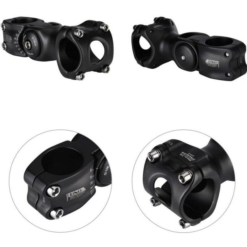 31.8 Adjustable Stem 110mm 0 60 Degree Adjustable Stem for Most Mountain Bike Road Bike, by DEBUNS