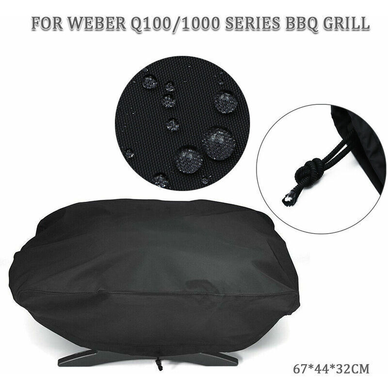 210D Grill Cover for Weber Q1200 and Q1000 Gas Grills, Compatible with Q1200 Q1400 Q1000 Q100 Q120 Baby Q Models, Anti-UV