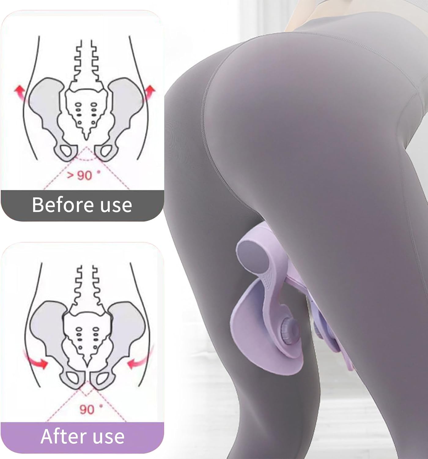 Thigh trainer pelvic floor trainer for women, hip trainer pelvic floor muscle trainer, butt trainer, for home legs, exercise equipment B