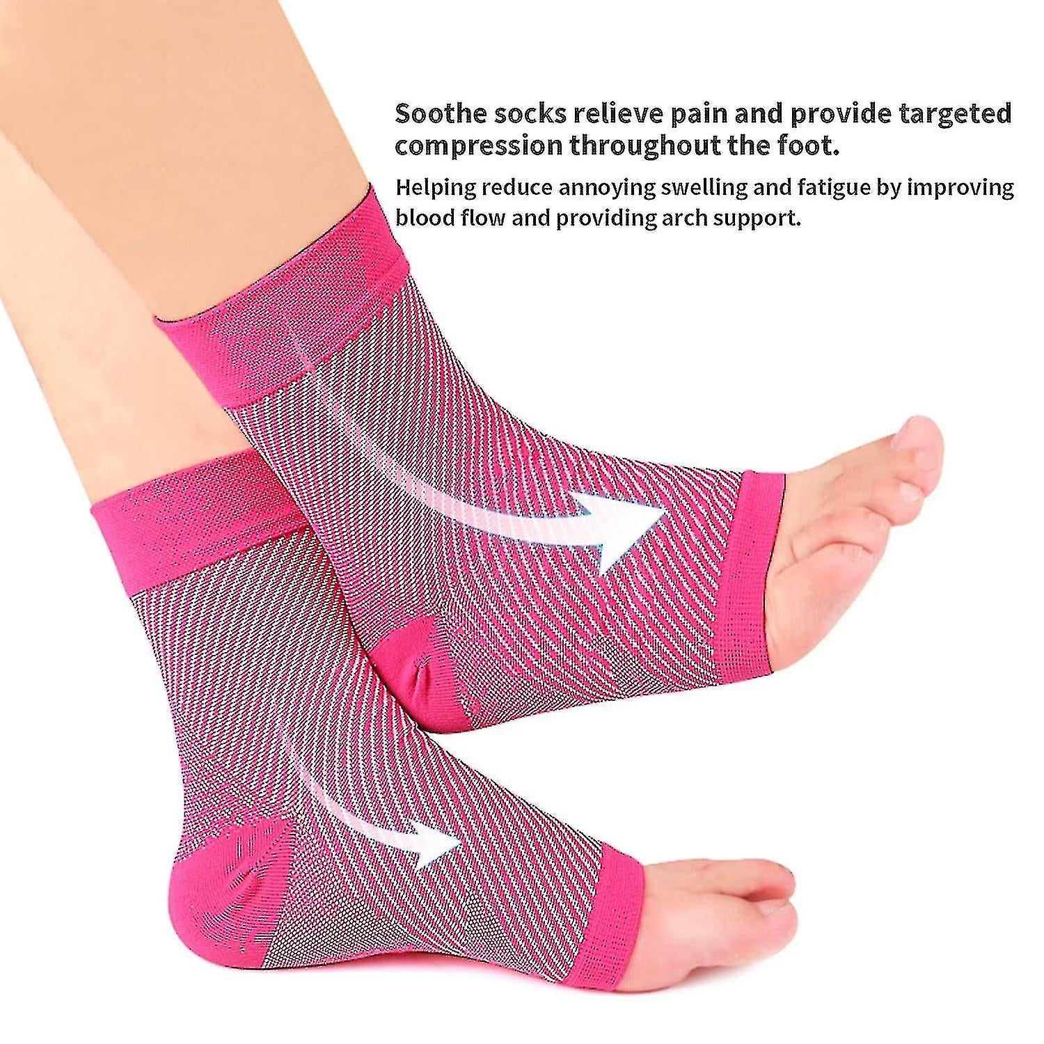 Soothing Neuropathy Socks 3 Pairs, Plantar Fasciitis Tendinitis Relief, White Large X-Large