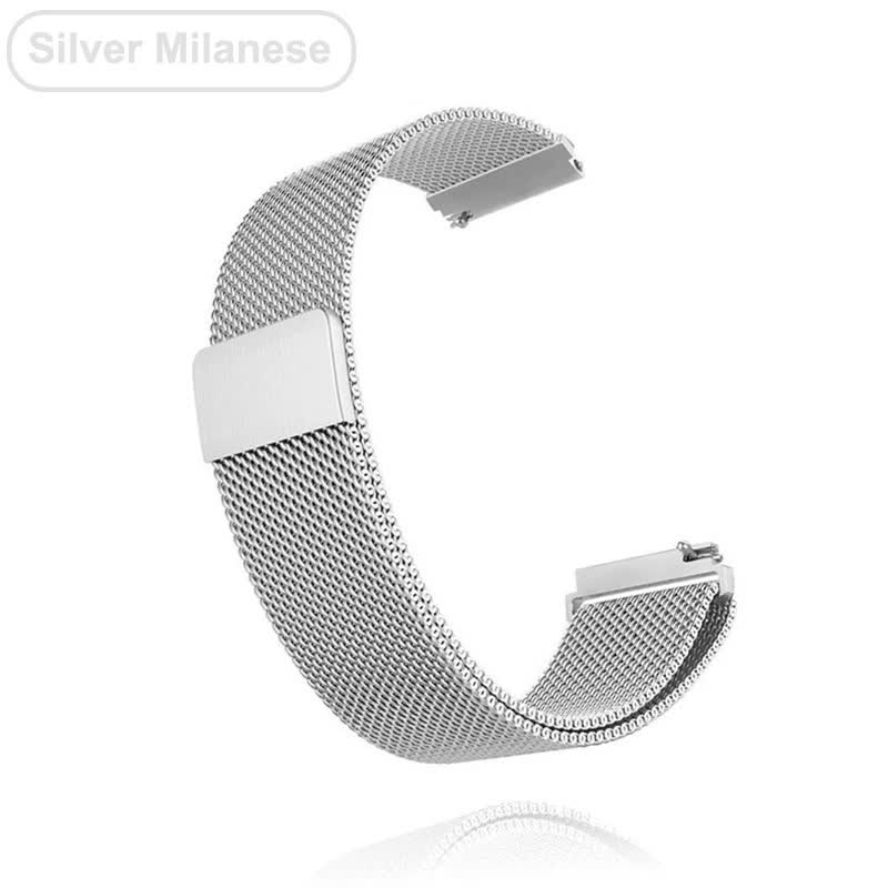 Metal Bracelet 22mm Silver for Garmin Vivoactive 3 4 4s Venu 2 2s SQ Forerunner 645 Compatible with Garmin