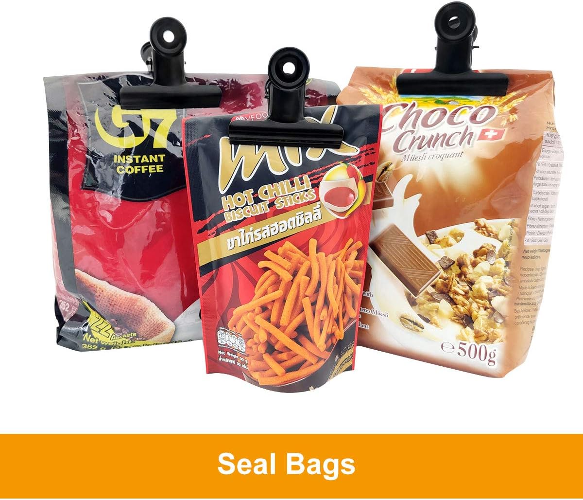 12-pack large black binder paper clips / metal hinge clip Fi