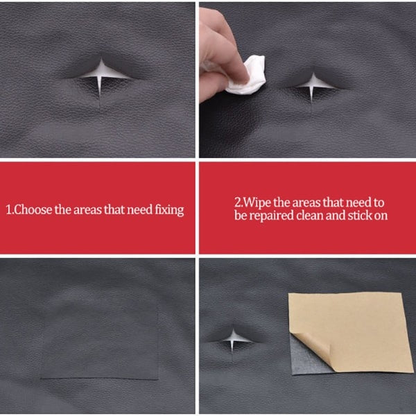 Leather Repair Patch Self-Adhesive Sofa Fix Red 35x137cm