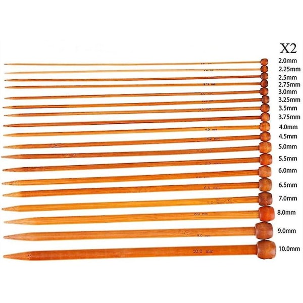 Bamboo Chopsticks Set Single Pointed Carbonated 2mm-10mm 36pcs