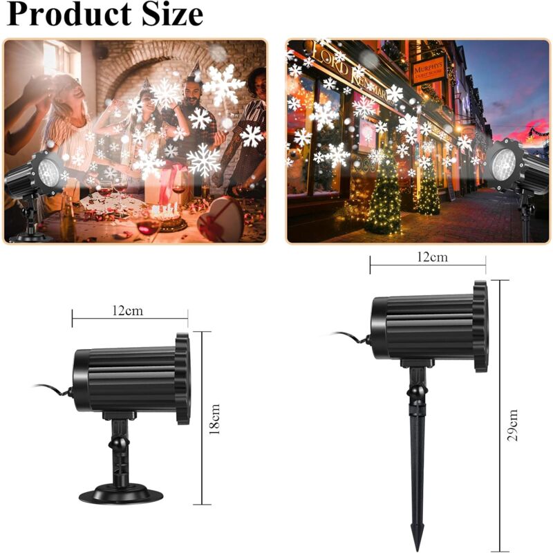 Snowflake Projection Lamp with Remote Control IP65 Waterproof Outdoor Christmas Light for Indoor Party Garden Wedding Bar Decor