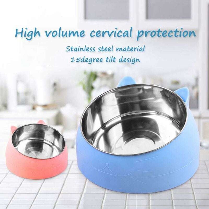 Raised Tilting Cat Bowl 200ml Removable Stand for Cats and Dogs